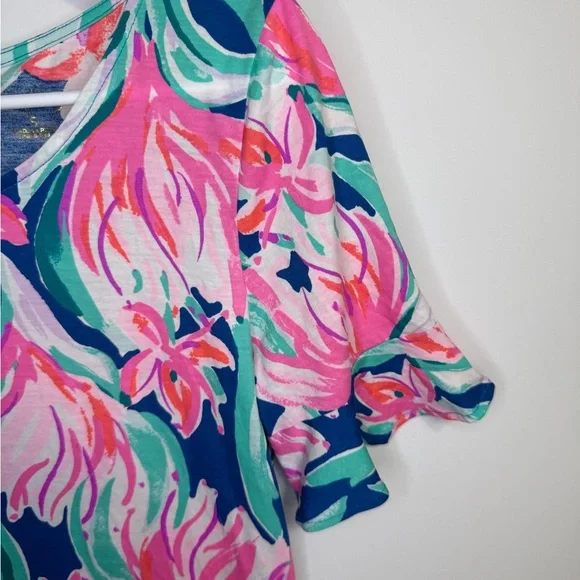 Lilly Pulitzer Mellorie Dress Mr Peacock Dream 100% Pima Cotton Size Small - Picture 3 of 8